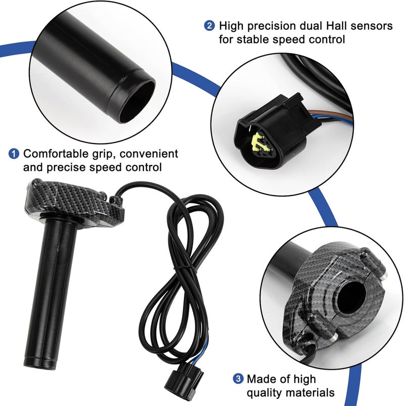 psler قبضات دواسة للدرّاجات النارية لسور رون، مقبض دواسة مع محامل دوارة دواسة كهربائية مسرّع لسور رون لايت بي إكس/إس سيغواي إكس160 إكس260 قبضات مقبض (ألياف كربونية مقلدة) - Image 3